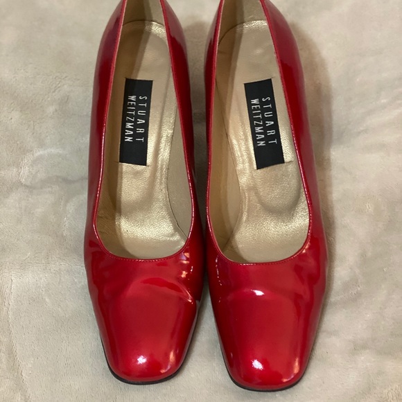 Stuart Weizmann Red block heels - Picture 2 of 4